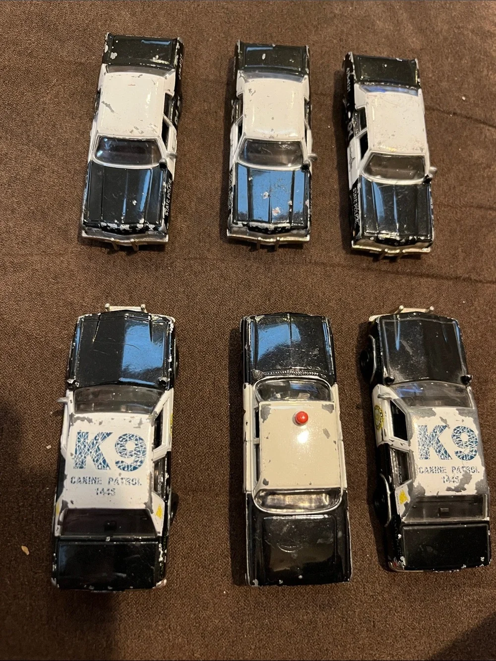 K9 Canine Patrol Toy Cars - Black & White Set of 6